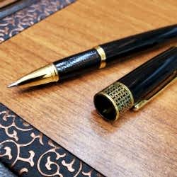 Toptan Siyah Desenli Metal Kalem
